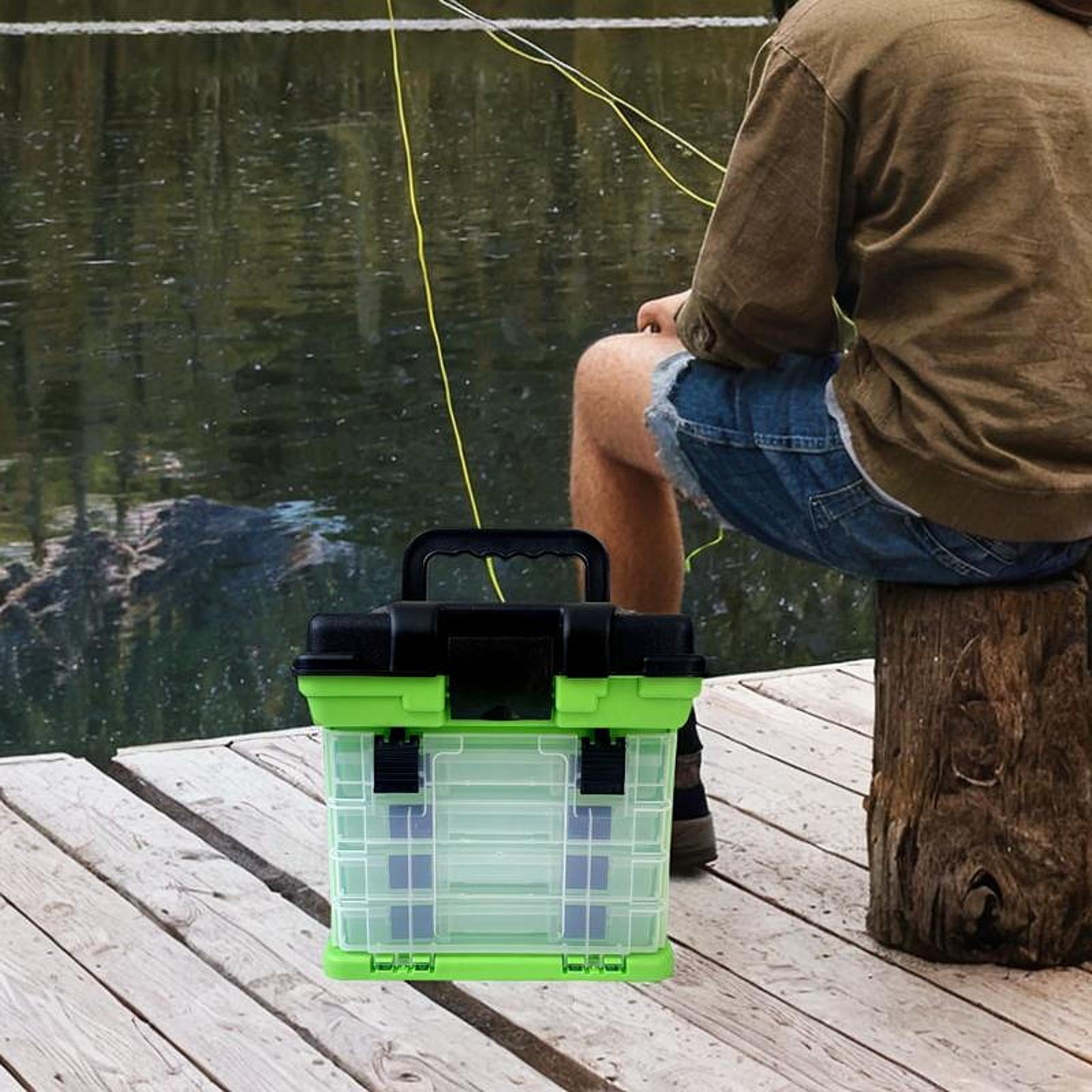 colaxi Fishing -Tackle Box with Removable Partition Walls of Portable Tackle Tablet Tablet Velimnut Accessories Warehouse Container for Amateur Anglers Green