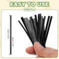 thumbnail image 2 of Uxcell Metal Twist Ties, Metallic Bread Ties for Treat Plastic Bags Gift Wrapping Candy Coffee Bag Plant Party Cake Black, 2 of 7