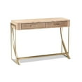 thumbnail image 2 of Baxton Studio Lafoy Modern and Contemporary Natural Brown Finished Wood and Gold Finished 2-Drawer Console Table, 2 of 9