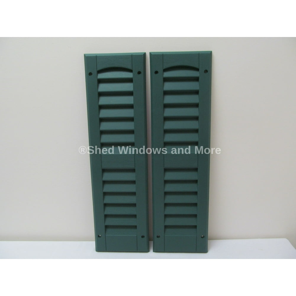 Louvered Shed or Playhouse Shutters Green 6" X 21" 1 Pair