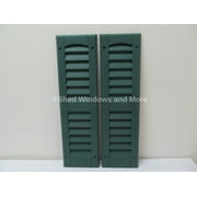 Shed Windows and More 6 x 21 Louvered Shutter or Playhouse Shutters Green 1 Pair
