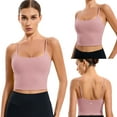 thumbnail image 2 of KEFIRLILY Womens Longline Sports Bras Cross Back Active Gym Yoga Padded Workout Crop Tank Top with Built in Bra, 2 of 8