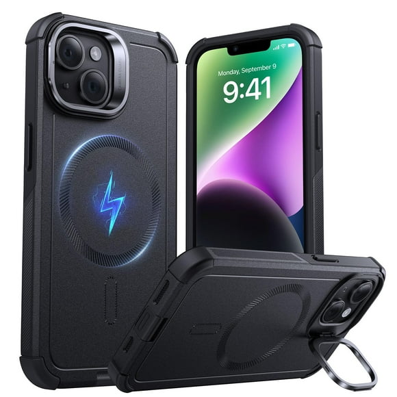 Funda de teléfono ESR Cyber Series con soporte para iPhone 14/13 negra