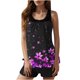 thumbnail image 2 of Trajes de baño Amzcrzy Tankini para mujer, trajes de baño, trajes de baño de dos piezas con control de abdomen, bikini de cintura alta conservador, estampado de moda, rosa fuerte, S, 2 of 8