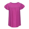 thumbnail image 4 of Moxiu Baby Doll Tops for Women 2025,Womens Summer Tops Crewneck Eyelet Ruffle Sleeve Blouses Elegant Dressy Casual Babydoll Shirts Hot Pink,XXL, 4 of 7