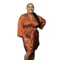 thumbnail image 2 of BluChi Short Kimono Lounge Womens Robe, Small-5XL, 26 Colors - Bride & Bridesmaid Robes, Terracotta, S/M, 2 of 5