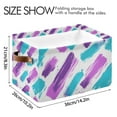 thumbnail image 4 of Yayeee 2 Pack Canvas Storage Basket with Handles for Shelves Fabric Bins Closet Organizer, Purple Drawing, 4 of 8