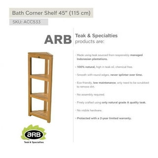 SnazzyCorner® 32 Teak Wood 3-Tier Corner Shelf in Antique Gray Finish