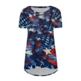 thumbnail image 4 of Lilgiuy Women Casual T-shirt Independence Day Printed Round Neck Blouse Short Sleeve Pullover Tops, 4 of 4