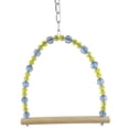 thumbnail image 2 of Flmtop Colorful Pet Parrot Swing Bird Cage Toy Wooden Suspension Bridge Hanging Decor Random Color, 2 of 9