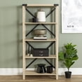 thumbnail image 3 of Walker Edison Rustic Industrial 4-Shelf Bookshelf, White Oak, 3 of 18