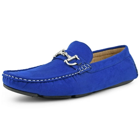 

Amali Mens Slip On Casual Driving Loafers With Buckle Royal Size 10.5