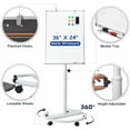 thumbnail image 4 of Mobile Whiteboard, 36x24 Inches Standing White Board on Wheels, Portable Magnetic Dry Erase Board with Stand, Height Adjustable Easel Style Rolling Whiteboard for Classroom, Office, Teacher, Home, 4 of 12