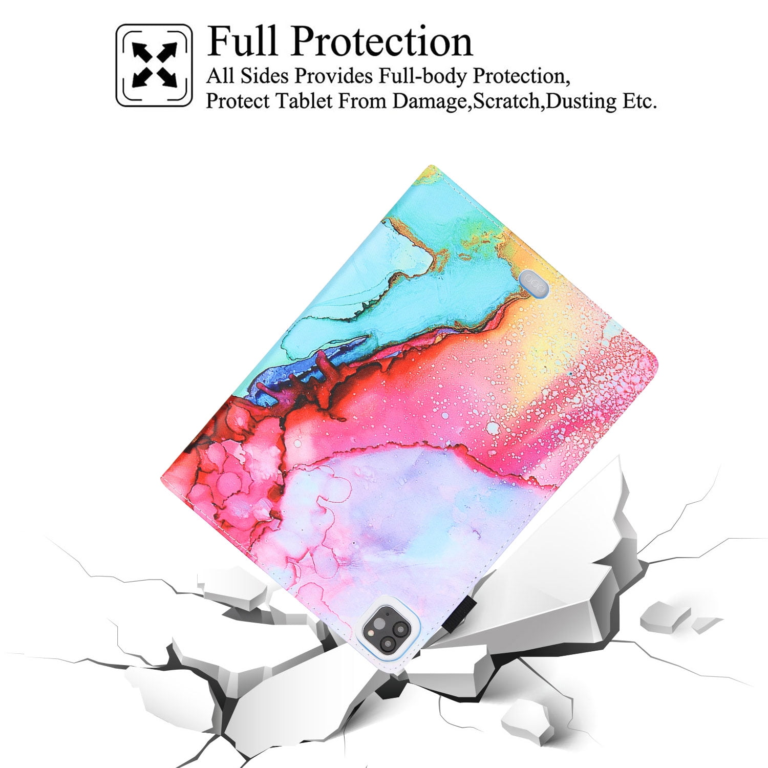iPad Air 4th Gen Case 10.9", iPad Pro 11 Case 2021/2020/2018, Allytech PU Leather Slim Auto Sleep Wake Shockproof Kickstand Pencil Holder Case Cover for Apple iPad Air 4, iPad Pro 11,Colorful Painting
