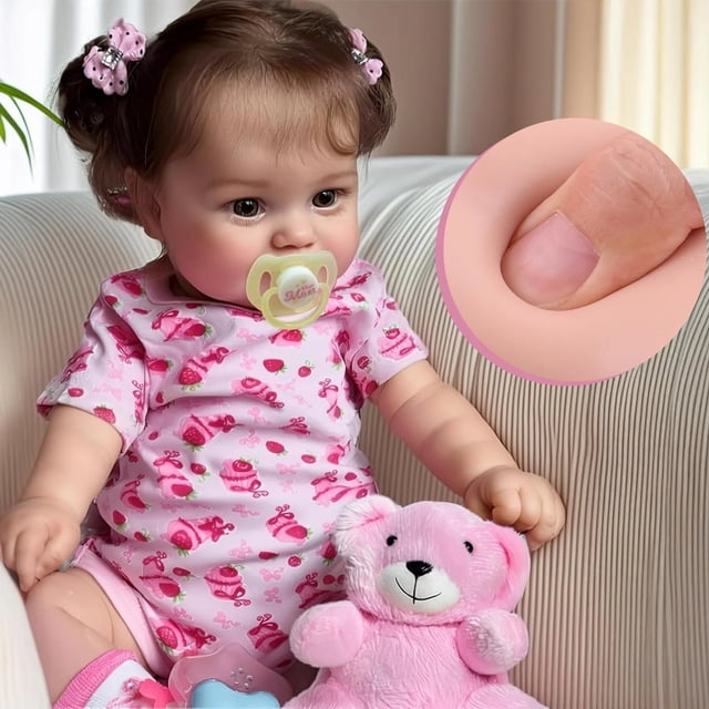 Muñeca Reborn Bebé Recién Nacido 20 Pulgadas Cuerpo Suave de Tela Ropa Incluida Sonriente Juguete para Niñas y Niños 3 Años en Adelante