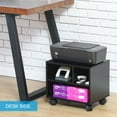 thumbnail image 5 of FITUEYES Mobile Under Desk Printer Stand with Wheels, Portable Printer Cart with 3 Compartments Storage Spaces for Home Office, Stone Black, 5 of 6