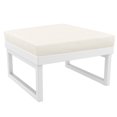 thumbnail image 1 of Compamia Ottoman Mykonos Blanc avec Tissu Acrylique Coussin Naturel, 1 of 3