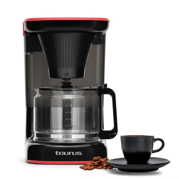 TAURUS VELVET COFFEE | Cafetera de goteo 1.5 L con vertido tipo regadera | Aroma y sabor intenso | Filtro lavable reutilizable | Placa calefactora | Antigoteo | Café siempre caliente