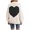 Beige, variant on Lovskoo Cardigan Sweaters for Women Casual Love Pattern Long Sleeve Solid Patchwork Coat Cardigan Blouse Black