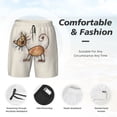 thumbnail image 5 of Sigee Brown Cat Cartoon Print Mens Swim Trunks with Compression Liner Quick Dry Swim Stretch Beach Shorts with Pockets,S-3XL, 5 of 7