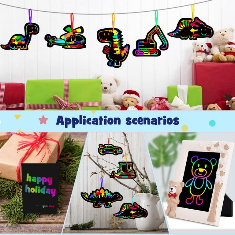 Wrystte 59 Set Scratch Art Paper for Kids Boys Girls, Rainbow Scratch Paper  Craft Kits for Kid