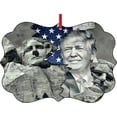 thumbnail image 1 of Trump Flag Mount Rushmore Presidents Mountain with President Donald Trump Elegant Aluminum Semigloss Christmas Ornament Tree Decoration - Unique Modern Novelty Tree Décor Favors, 1 of 1