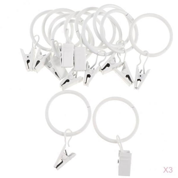 Cortinas Metálicas De 36 Piezas. Anillos De Cortinas Con Clips De Blanca 25mm.