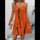 thumbnail image 5 of Vestido de Verano para Mujer, con Tirantes Finos, Informal, Estampado, Bohemio, Floral, para Playa, Naranja y Rojo, Talla S, 5 of 9