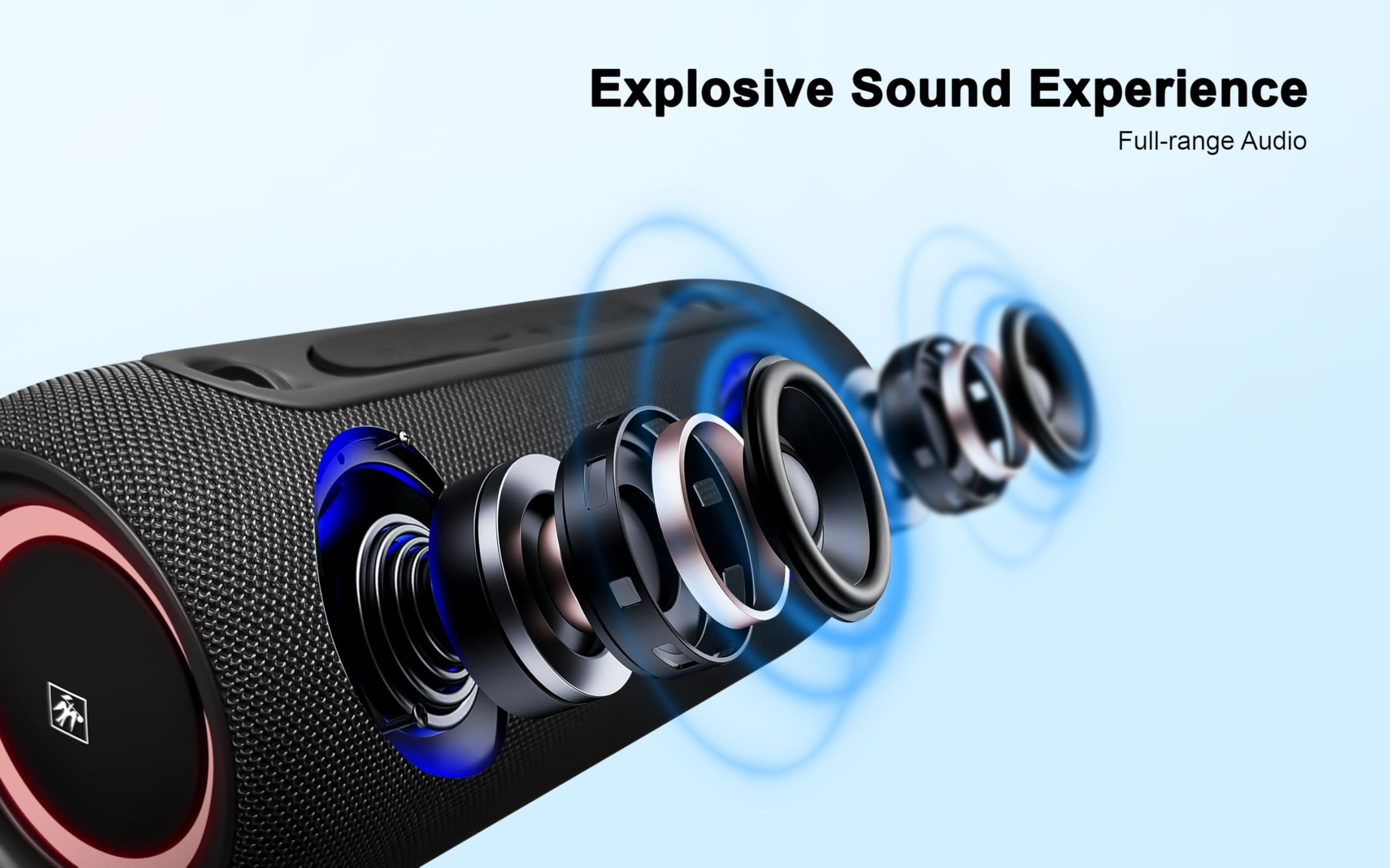 FISHERスピーカー Fisher Portable Bluetooth Speaker with IPX5 Waterproof Speaker