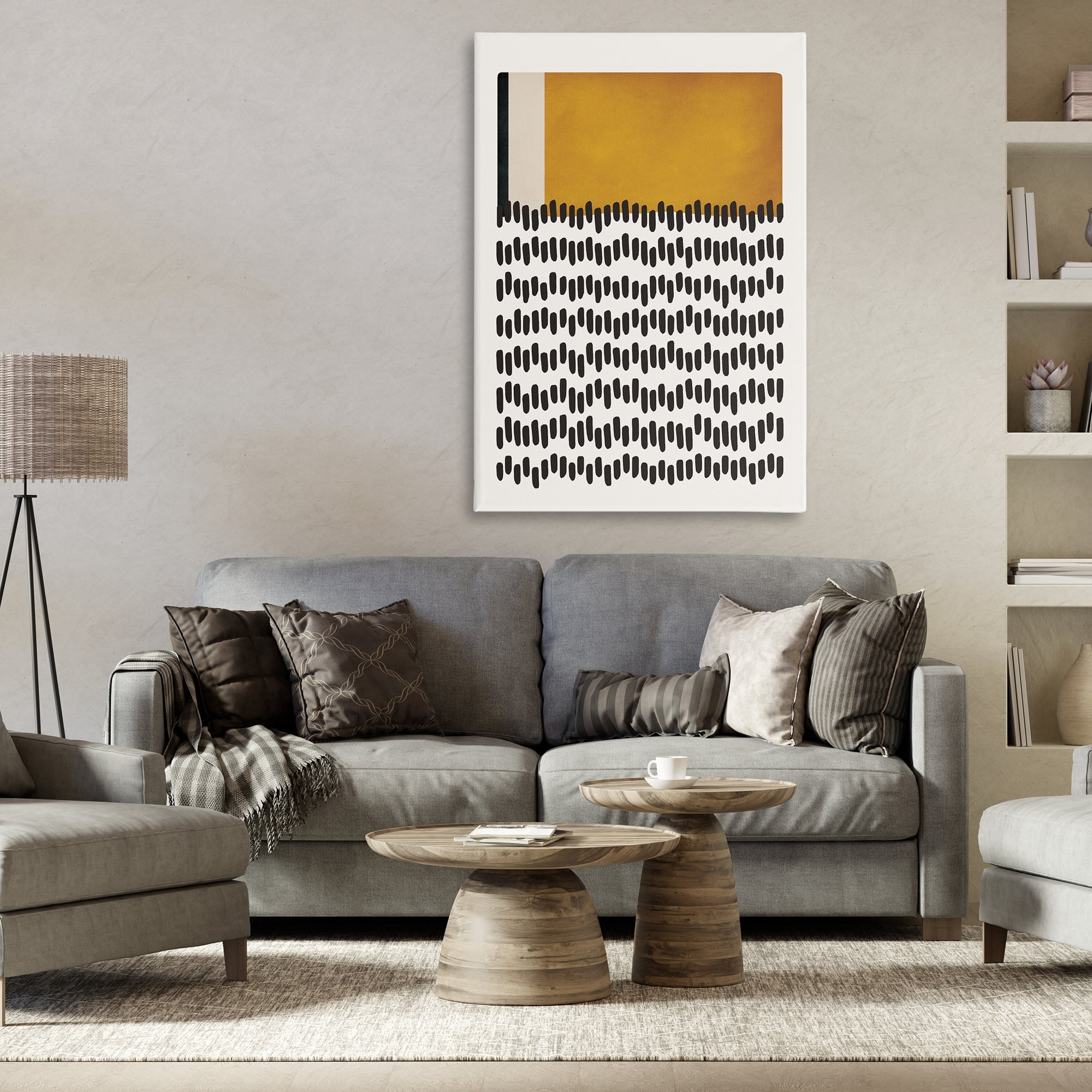 Stupell Industries Geometric Crosby Street Abstract Painting Gallery Wrapped Canvas Art Print Wall Art, 30 x 45