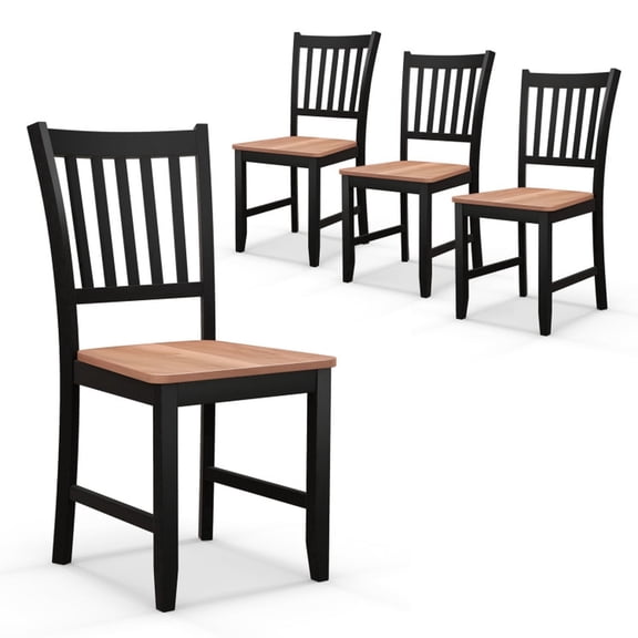 Furnibear Wooden Dining Chairs Set of 4 Contoured Wood Seat Walnut Side Chairs Parsons Chairs for Kitchen Dining Room and Living Room Comfortable Modern Sturdy Wood Dining Chairs