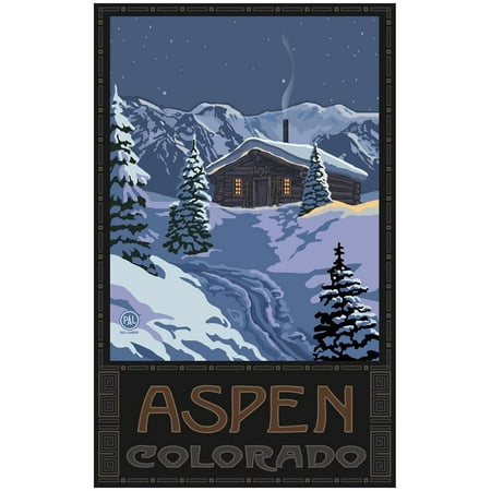 Aspen Colorado Winter Mountain Cabin Giclee Art Print Poster By