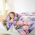 thumbnail image 4 of Homewish Cartoon Castle Bedding Comforter Set,Rustic Flower Floral Twin Comforter Sets,Pink Purple Bedding Set For Girl,Luxury Bedroom Decor Reversible,2-Piece, 4 of 8