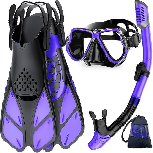 Set de Equipo de Snorkel Zenoplige: Máscara, Aletas y Tubo para Adultos
