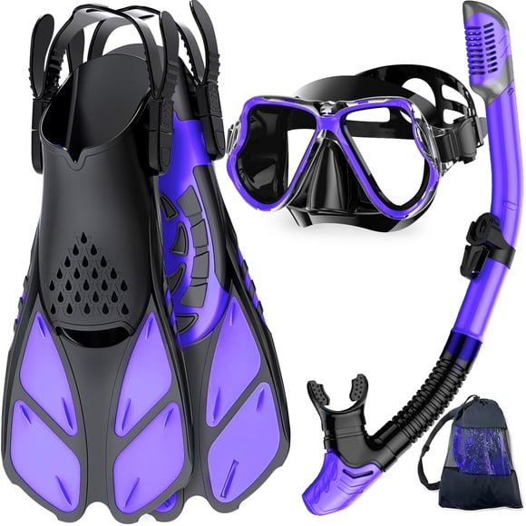 Set de Equipo de Snorkel Zenoplige: Máscara, Aletas y Tubo para Adultos