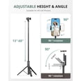 thumbnail image 5 of Sensyne 60 Phone Tripod & Selfie Stick, Lightweight All in One Phone Tripod Integrated with Wireless Remote Compatible with All Cell Phones for Selfie/Video Recording/Photo/Live Stream/Vlog（Black）, 5 of 5