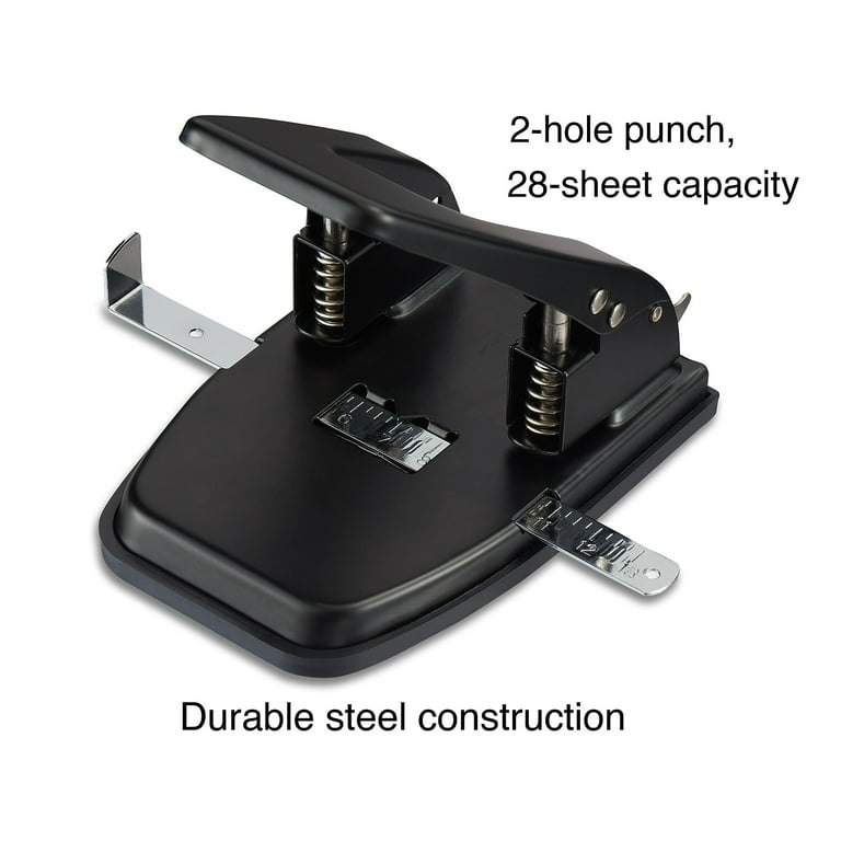 919286-7 Sircle One-Hole, Heavy-Duty Paper Punch: 12 Sheet Capacity, Metal,  9/16 x 1/8 in Hole Dia.