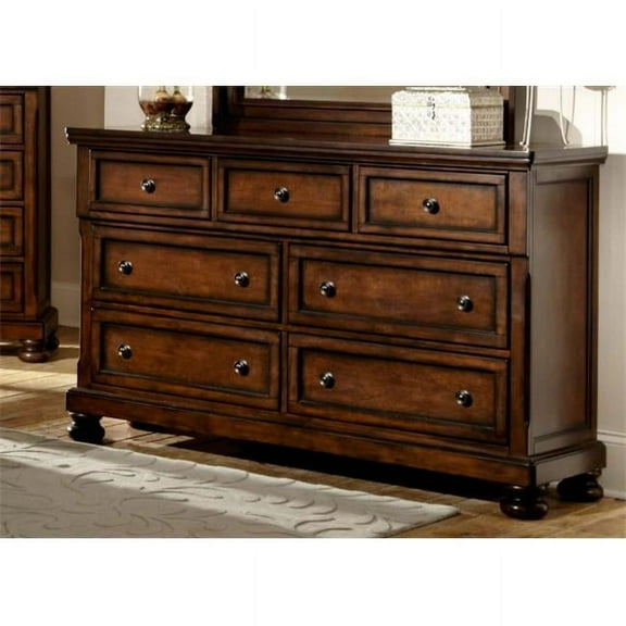 Home Elegance 2159-5 Cumberland Dresser in Medium Brown