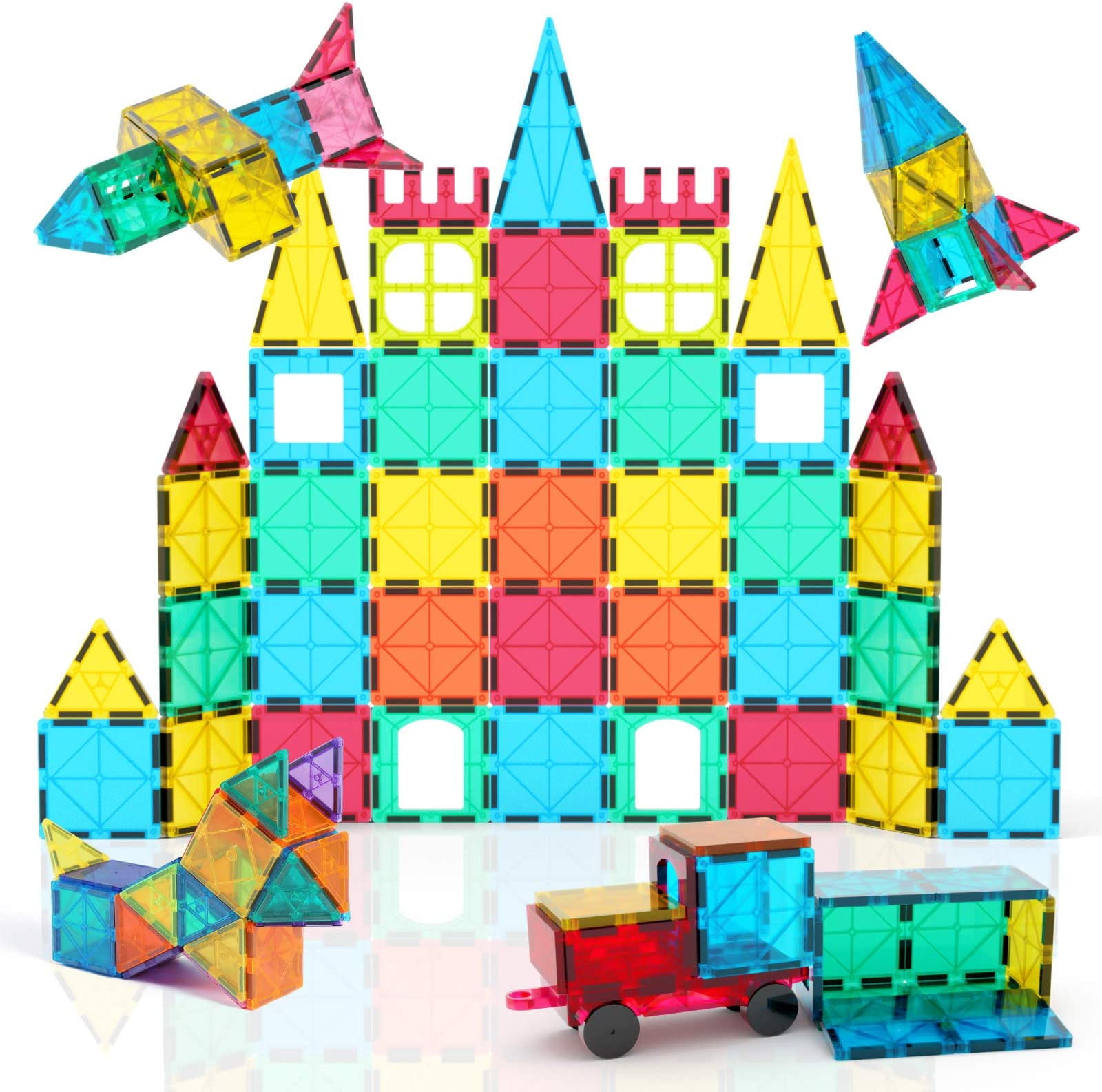 78Pcs Large Magnetic Building Construction Blocks 3D Bricks Kid Educational Toys 
