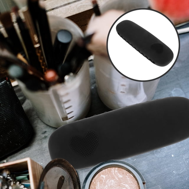 unbranded Estuche Para Brochas De Maquillaje De Silicona Negro Organizador Práctico Para Viaje Y Almacenamiento
