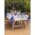 thumbnail image 2 of Outdoor Tablecloth with Umbrella Hole and Zipper, Blue Leaves Rectangle Table Cloth 60x84 Inch Waterproof Tablecloth, Abstract Modern Geometric Lines Simple Art Picnic Table Cover for Patio Camping, 2 of 7