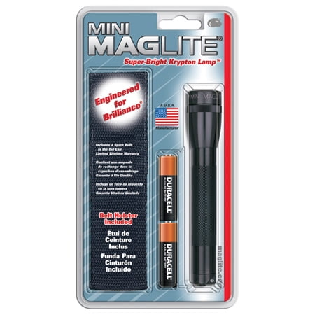Aa Cell Holster - Maglite Mini 2-Cell AA Flashlight with Holster, Black