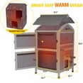 thumbnail image 3 of Aivituvin Insulated Outdoor Cat House Weatherproof Feral Cat Shelter for Winter 2 Story Cat Condos Escape Doors with Balcony, 3 of 10