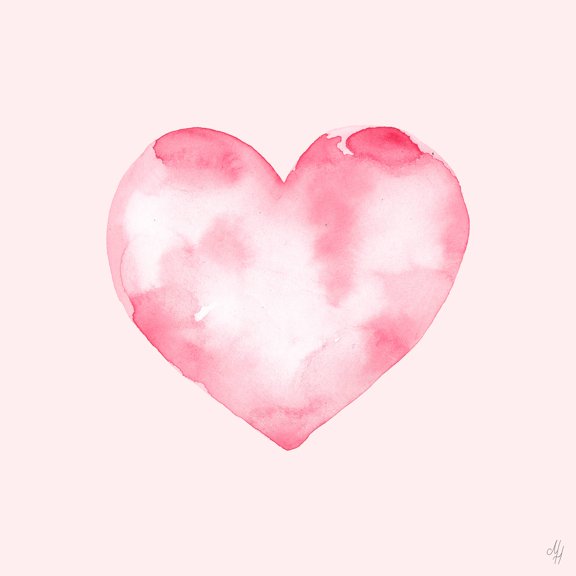 Marmont Hill Blurry Heart Canvas Wall Art