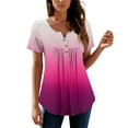 thumbnail image 4 of Formal Shirts Women, Tunic Tops Dressy Casual Summer Button Short Sleeve Shirts Loose Fit Pleated Boho Top Spring For Women 2025 Thermal Undershirt Green Tops Casual Tank (M, Hot Pink) ZMTing, 4 of 4