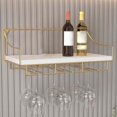 thumbnail image 3 of Estante en de hierro Soporte de de vástago Estantes de pared Organizador Accesorios de barra Estante de exhibición , Oro Macarena Titular de vino, 3 of 8