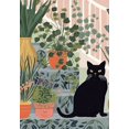 thumbnail image 1 of Greenery & Black Cat 5D DIY Diamond Painting — DIY Diamond Painting Craft Kit, Home Decor Art; Size: 30 x 40 cm (Frame Not Included)., 1 of 5