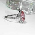 thumbnail image 3 of Gems Jewels 2.80 Ctw Oval Cut Pink Sapphire & Diamond Wedding Anniversary Engagement Halo Ring 14K White Gold Plated 925 Sterling Silver 925 Sterling Silver -9.5, 3 of 5
