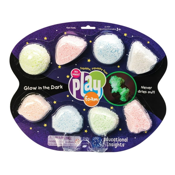 Educational Insights Playfoam Lueur dans le Noir Lot de 8, Jouet Sensoriel et Anti-Stress, Garnitures de Panier de Pâques pour Garçons et Filles, 3 Ans et Plus