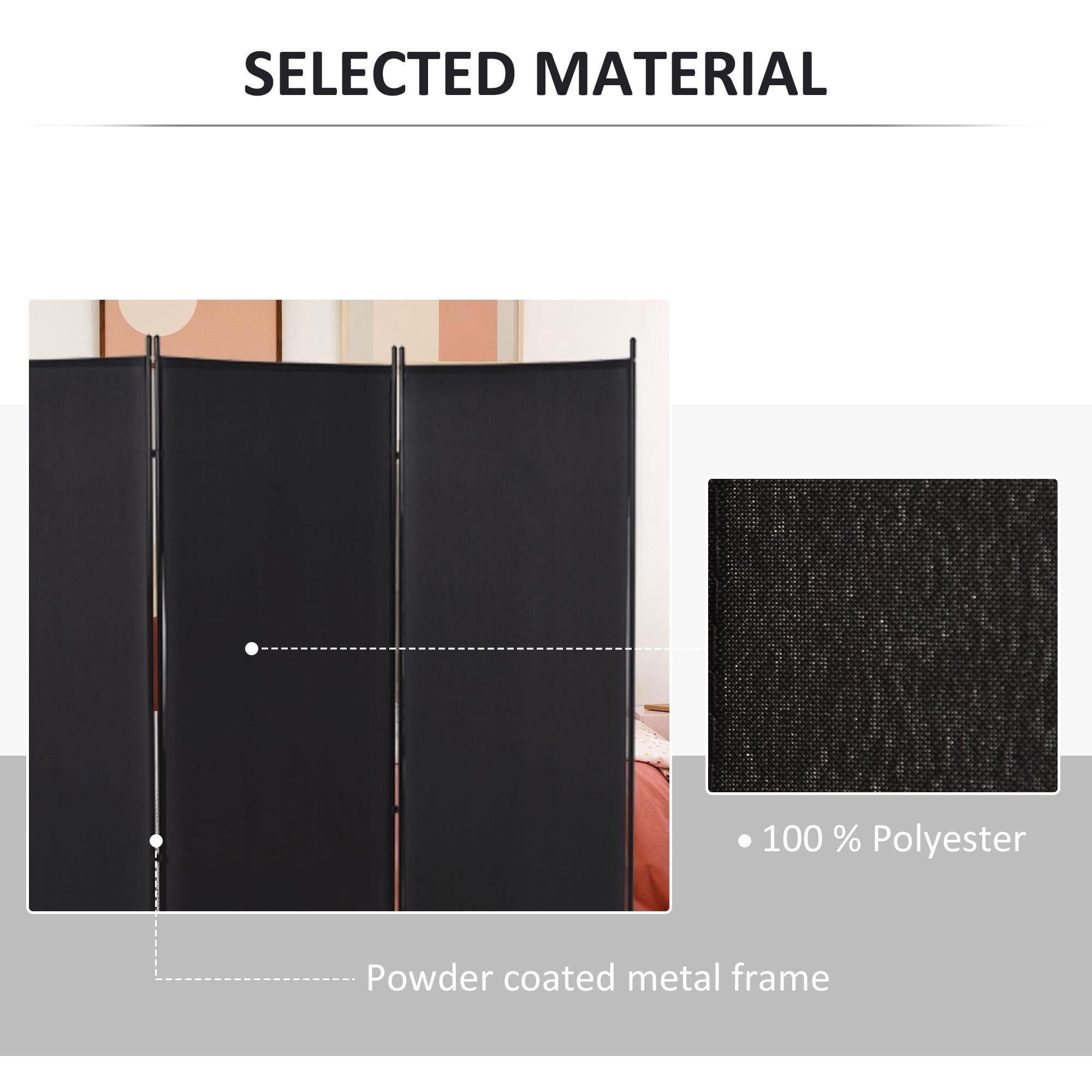 GVN Room Separation Divider,6' 3 Panel Room Divider, Indoor Privacy Screen for Home, Black